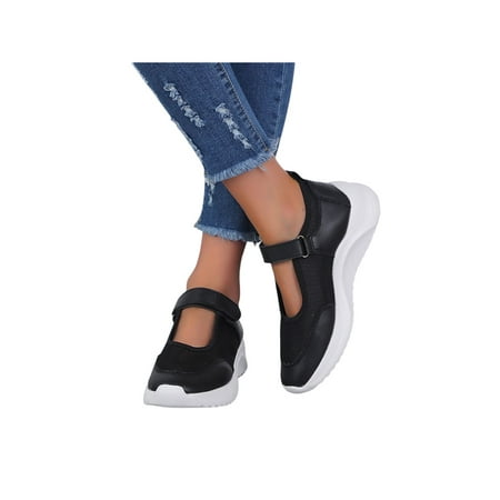 Rotosw Women Casual Shoe Comfort Flats Ankle Strap Sneakers Fashion Non-Slip Mary Jane Sneaker Sports Lightweight Walking Shoes Black 4.5
Rotosw Women Casual Shoe Comfort Flats Ankle Strap Sneakers Fashion Non-Slip Mary Jane Sneaker Sports Lightweight Walking Shoes Black 4.5
