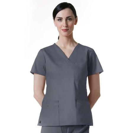 Blossom by Maevn Women s V-Neck 3 Pocket Solid Scrub Top