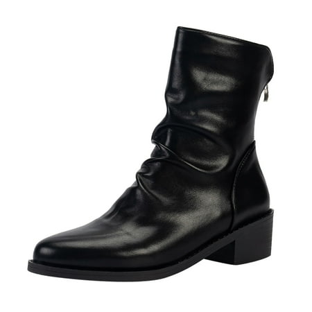 ZHAGHMIN Womens Black Ankle Boots Fashion Autumn Winter Women Ankle Boots Thick Heel Mid Heel Pointed Solid Pleated Back Zipper Comfortable Casual Style Boot For Women Flat Women S Leather Boots Thi
ZHAGHMIN Womens Black Ankle Boots Fashion Autumn Winter Women Ankle Boots Thick Heel Mid Heel Pointed Solid Pleated Back Zipper Comfortable Casual Style Boot For Women Flat Women S Leather Boots Thi