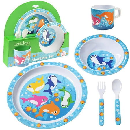 5 Pc Mealtime Feeding Set for Kids and Toddlers - Shark - Includes Plate Bowl Cup Fork and Spoon Utensil Flatware - Durable Dishwasher Safe BPA Free
5 Pc Mealtime Feeding Set for Kids and Toddlers - Shark - Includes Plate Bowl Cup Fork and Spoon Utensil Flatware - Durable Dishwasher Safe BPA Free