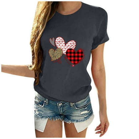 LWZWM Womens Tops Dressy Casual Valentine s Day Top Crew Neck Short Sleeve Love Gray S
LWZWM Womens Tops Dressy Casual Valentine s Day Top Crew Neck Short Sleeve Love Gray S