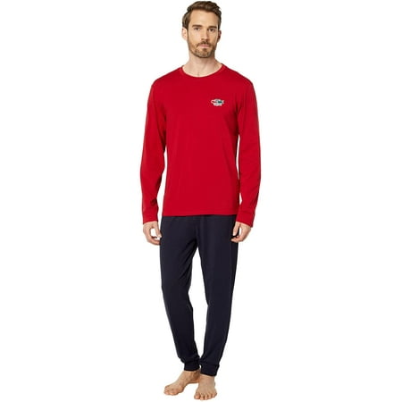 Lacoste Mens Holiday Croc Long Sleeve Pajama Set Large Ladybird/Abysm