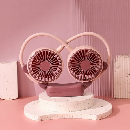 GiliGiliso Sales Neck Hanging Fan Portable Fan USB Rechargeable Battery Mini Handheld Personal Wearable Hand Free 360 Degree Rotation Fan For Office Household Travel Room Outdo Gift Bags