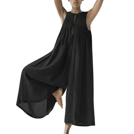 

Women s Summer Retro Casual Oversize Loose Wide Leg Jumpsuit Long Baggy Overall Trousers Corset Jumpsuits for Women One Shoulder Romper