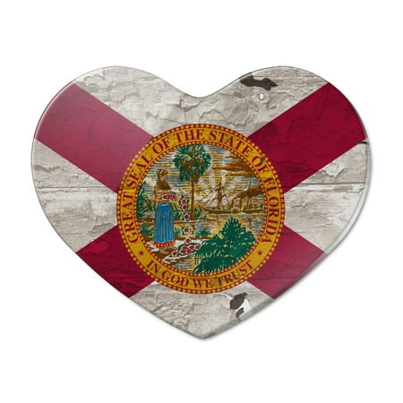 Rustic Florida State Flag Distressed USA Heart Acrylic Fridge Refrigerator Magnet
Rustic Florida State Flag Distressed USA Heart Acrylic Fridge Refrigerator Magnet