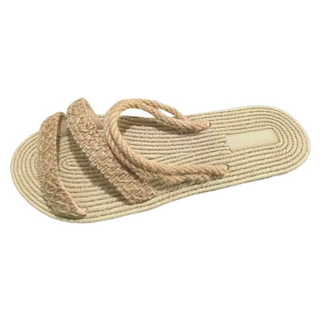 Womens Flat Sandals Ladies Summer Simple Casual Straw Wear Flat Beach Sandals
Womens Flat Sandals Ladies Summer Simple Casual Straw Wear Flat Beach Sandals