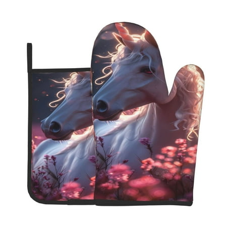 Tebeau Flower White Horse Print Oven Mitts and Pan Racks 2-Piece Set Kitchen Oven Mitts and Pan Racks Heat Resistant 500 °F for Baking and Cooking
Tebeau Flower White Horse Print Oven Mitts and Pan Racks 2-Piece Set Kitchen Oven Mitts and Pan Racks Heat Resistant 500 °F for Baking and Cooking