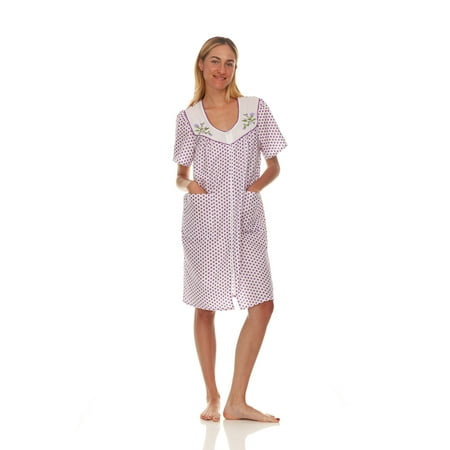Lati Fashion Women Snaps Front Duster Short Sleeve Female Nightgowns & Sleepshirts Purple Size Large
Lati Fashion Women Snaps Front Duster Short Sleeve Female Nightgowns & Sleepshirts Purple Size Large