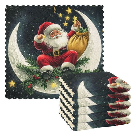 Santa Claus White Moon Kitchen Cloth Dish Towels for Drying Washing Absorbent Dish Rags 6 Pack
Santa Claus White Moon Kitchen Cloth Dish Towels for Drying Washing Absorbent Dish Rags 6 Pack