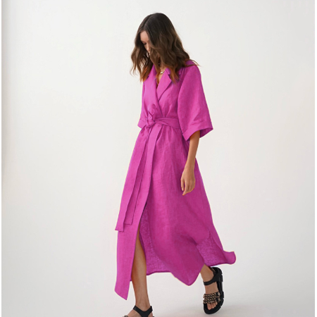 Hopiumy Women Casual Wrap Waist Half Sleeve Office One-piece Dress Solid Color V-neck Lapels Lace Up Hem Slit Long Dresses
Hopiumy Women Casual Wrap Waist Half Sleeve Office One-piece Dress Solid Color V-neck Lapels Lace Up Hem Slit Long Dresses