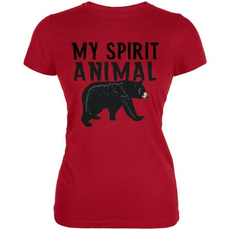 My Spirit Animal Bear Red Juniors Soft T-Shirt