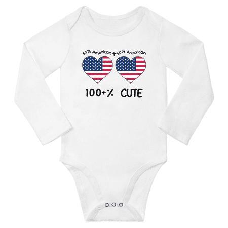50% American + 50% American = 100+% Cute Baby Long Slevve Romper Bodysuit (White 12-18 Months)
50% American + 50% American = 100+% Cute Baby Long Slevve Romper Bodysuit (White 12-18 Months)
