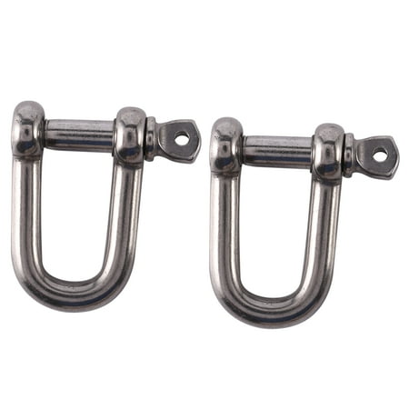 2X M6X38mm Straight D-Shackle Short Stainless Steel AISI 316