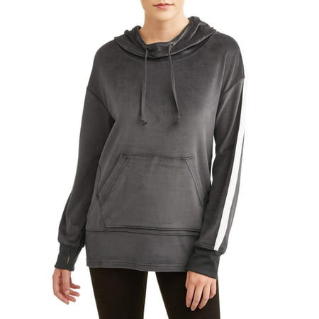 Athletic Works Women's Athleisure Stripe Velour Hoodie