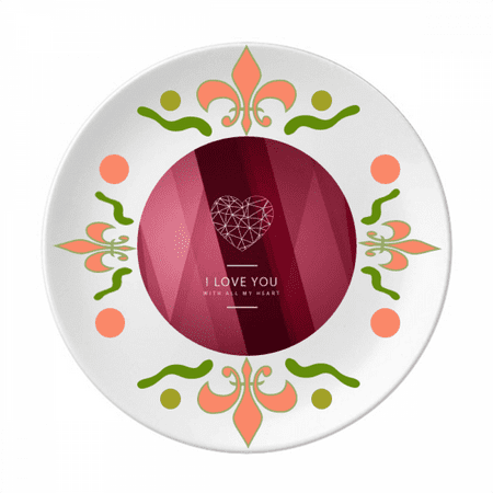 Red Wine Valentine s Day Love You Flower Ceramics Plate Tableware Dinner Dish
