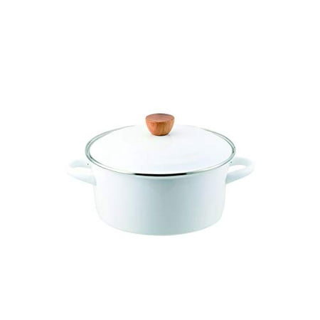 Presage Enamel Two-Handed Pot 22cm White// Stainless steel