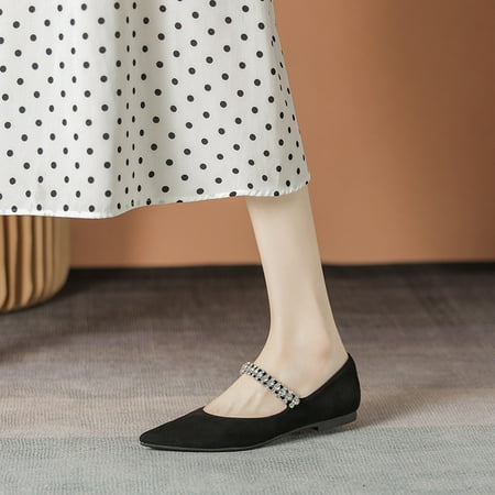 Women‘s Rhinestone Mary Jane Solid Color Pointed Toe Flat Shoes Lightweight Walking Shoes
Women‘s Rhinestone Mary Jane Solid Color Pointed Toe Flat Shoes Lightweight Walking Shoes