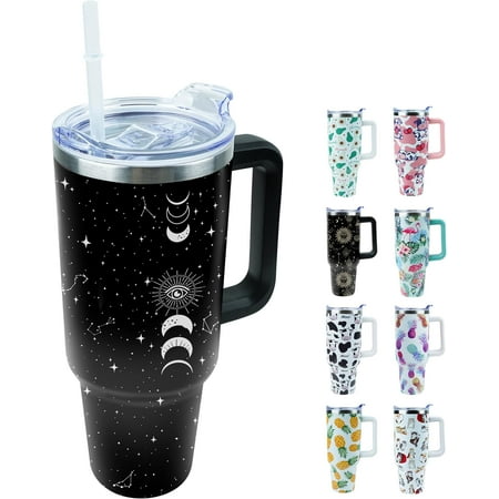 40 oz Tumbler with Handle and Straw Stainless Steel Insulated Cup with Leak Proof Lid and Straw Lid Keep Drinks Cold and Hot for Hours(Sun Moon)
40 oz Tumbler with Handle and Straw Stainless Steel Insulated Cup with Leak Proof Lid and Straw Lid Keep Drinks Cold and Hot for Hours(Sun Moon)