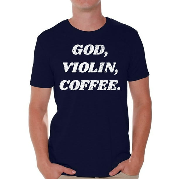 Awkward Styles God Violin Coffee T Shirt for Men Christian Mens Shirts Christian Clothes for Men Religious Shirt Christian Birthday Gifts Jesus Shirts Coffee Clothing God Violin Coffee Mens Shirt