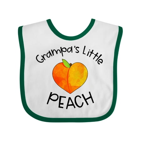 Inktastic Grampa s Little Peach Cute Peach Heart Gift Baby Boy or Baby Girl Bib