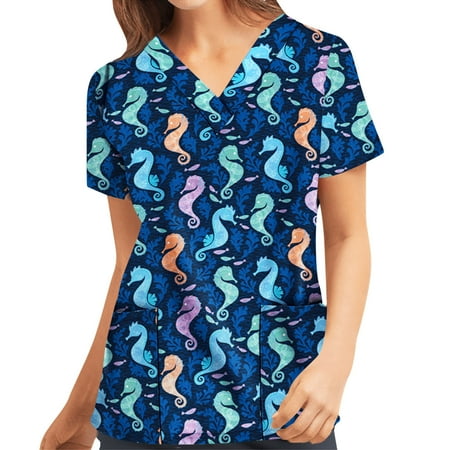 Alrise Blue Summer Plus Size Scrubs Top for Women Fashion Print Short Sleeve T-Shirt V-Neck Pockets Workwear Blouse Medium
Alrise Blue Summer Plus Size Scrubs Top for Women Fashion Print Short Sleeve T-Shirt V-Neck Pockets Workwear Blouse Medium