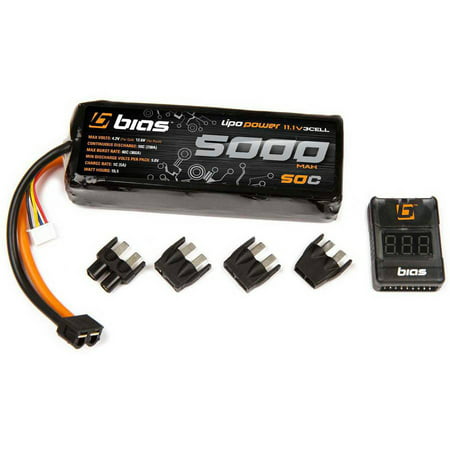 Bias LiPo Battery for Traxxas 1/7 XO-1 50C 3S 5000mAh 11.1V LiPo with (EC3/Deans/Traxxas/Tamiya Plug) for RC Car, Truck, Buggy, Boat, Heli, and Drone