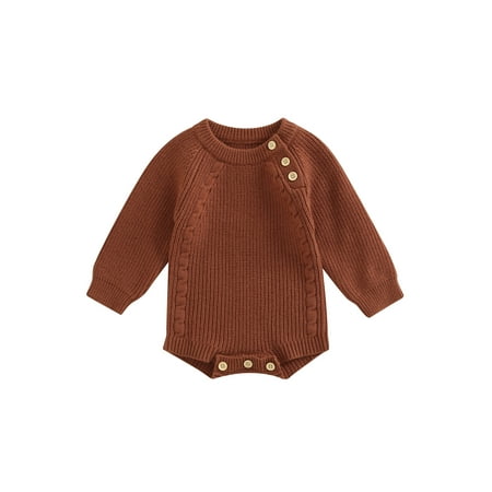 Newborn Baby Girl Boy Sweater Romper Solid Color Long Sleeve Crewneck Knit Jumpsuit Bodysuit One Piece Outfits
Newborn Baby Girl Boy Sweater Romper Solid Color Long Sleeve Crewneck Knit Jumpsuit Bodysuit One Piece Outfits