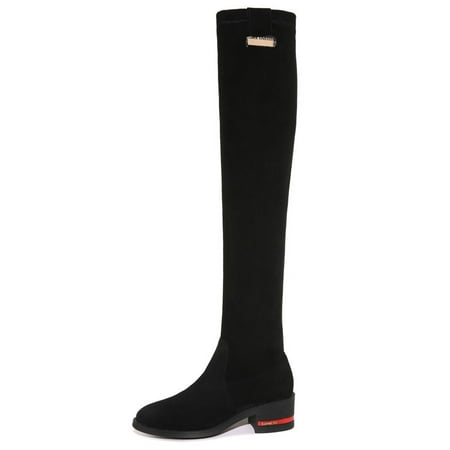 Block Heel Thigh High Boots Black Comfortable Stretch Round Toe Chunky Heel Boots Women‘s Footwear
Block Heel Thigh High Boots Black Comfortable Stretch Round Toe Chunky Heel Boots Women‘s Footwear