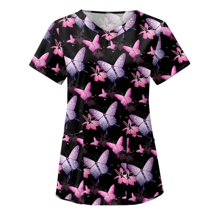 Sksloeg Uniform Tops for Women Scrubs Butterfly Printed Top Comfort Scrubs Women s V-Neck Workwear Shirts Nursing Working Uniform Purple XL
Sksloeg Uniform Tops for Women Scrubs Butterfly Printed Top Comfort Scrubs Women s V-Neck Workwear Shirts Nursing Working Uniform Purple XL
