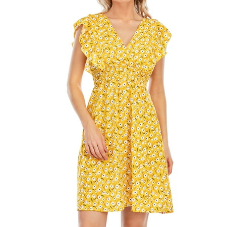 Zkozptok Womens Dresses Casual Sexy Fashion Summer V Neck Short Sleeve Loose Printing Dress Yellow XL
Zkozptok Womens Dresses Casual Sexy Fashion Summer V Neck Short Sleeve Loose Printing Dress Yellow XL