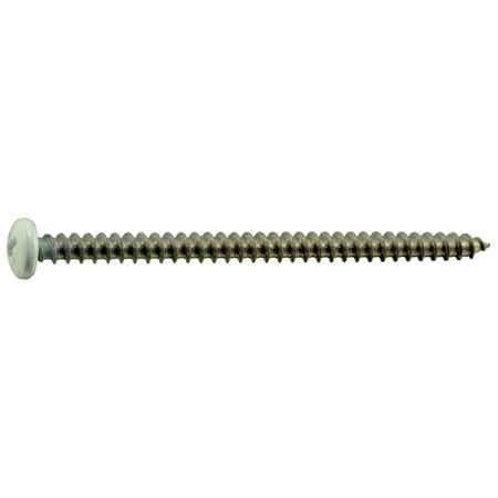 #10 x 3 White Painted 18-8 Stainless Steel Phillips Pan Head Sheet Metal Screws SMSPSS-685
#10 x 3 White Painted 18-8 Stainless Steel Phillips Pan Head Sheet Metal Screws SMSPSS-685