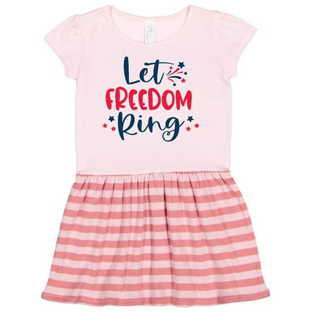 Inktastic 4th of July Let Freedom Ring with Stars Gift Toddler Girl Dress