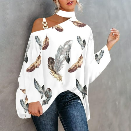 Kakina CMSX Womens Tops Plus Size Clearance Women Casual Shirt Long Sleeve Halter Neck Off Shoulder Printed Loose Polluer Blouse Tops
Kakina CMSX Womens Tops Plus Size Clearance Women Casual Shirt Long Sleeve Halter Neck Off Shoulder Printed Loose Polluer Blouse Tops