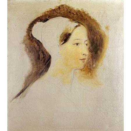 Portrait of Queen Victoria Rolled Canvas Art - Sir David Wilkie (12 x 12)