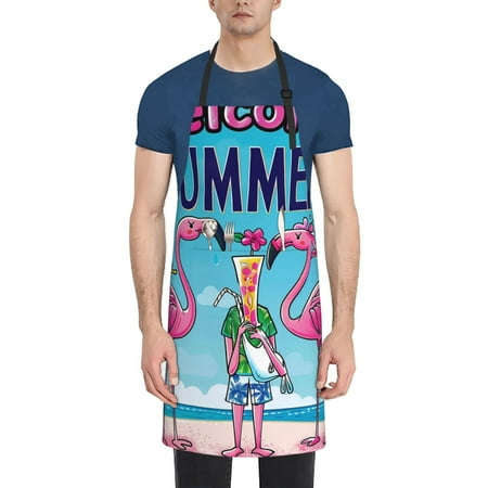 Tebeau Beach Flamingo Trio Print Waterproof Cooking Aprons Adjustable Bib Soft Chef Apron with 2 Pockets for Men Women
Tebeau Beach Flamingo Trio Print Waterproof Cooking Aprons Adjustable Bib Soft Chef Apron with 2 Pockets for Men Women
