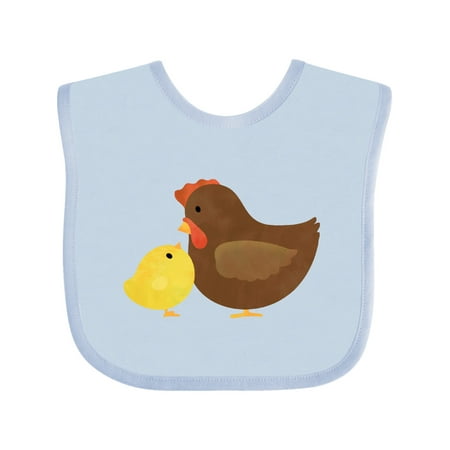 Inktastic Hen and Chick Farm Animals Gift Baby Boy or Baby Girl Bib