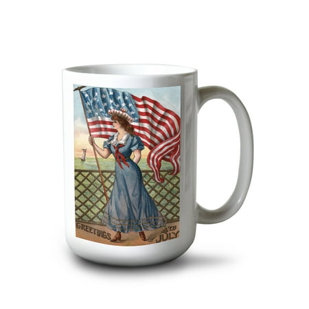 15 fl oz Ceramic Mug Fourth of July Greetings Patriotically Dressed Woman Vintage Holiday Art Dishwasher & Microwave Safe
15 fl oz Ceramic Mug Fourth of July Greetings Patriotically Dressed Woman Vintage Holiday Art Dishwasher & Microwave Safe