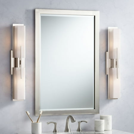 Possini Euro Design Midtown Modern Wall Lights Set of 2 Satin Nickel Hardwire 4 1/2 4-Light Fixture White Glass for Bedroom Bathroom Vanity Reading
Possini Euro Design Midtown Modern Wall Lights Set of 2 Satin Nickel Hardwire 4 1/2 4-Light Fixture White Glass for Bedroom Bathroom Vanity Reading