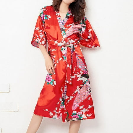 Women Satin Silk Nightdress Lingerie Sleepwear Bathrobe Bridesmaid Wedding Robes