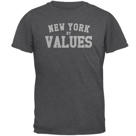 New York NY Values Dark Heather Adult T-Shirt