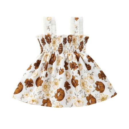 YWDJ 12Month-5Year Girl Dress Toddler Outfits Sling Clothes Flowers Print Net Yarn Stitching Dress Brown 90
YWDJ 12Month-5Year Girl Dress Toddler Outfits Sling Clothes Flowers Print Net Yarn Stitching Dress Brown 90