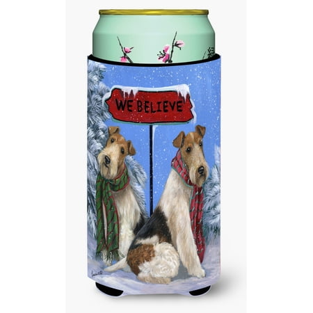 Fox Terrier Christmas We Believe Tall Boy Hugger