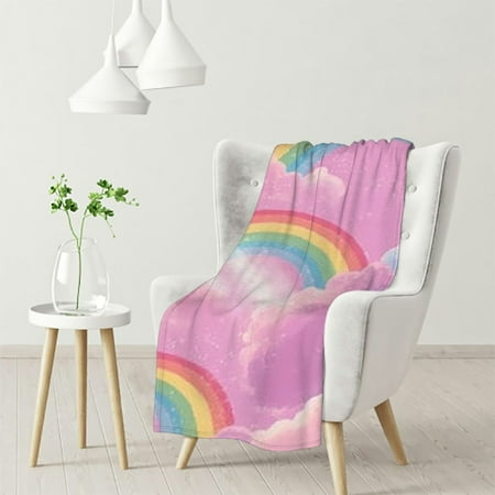 WHKANG Rainbow Colorful Clouds Pink Throw Blankets Birthday Gifts for Kids & Whimsical Lovers Lightweight Soft 50x60in
WHKANG Rainbow Colorful Clouds Pink Throw Blankets Birthday Gifts for Kids & Whimsical Lovers Lightweight Soft 50x60in