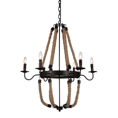 CWI Lighting Dharla 36 6-Light Transitional Metal Chandelier in Rust Bronze 
CWI Lighting Dharla 36 6-Light Transitional Metal Chandelier in Rust Bronze