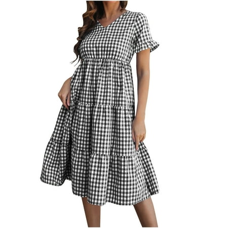 LWZWM Womens Summer Dresses Casual Short Sleeve Crew Neck Pleated Splice Long Bridal Shower Gifts Graduation Gifts Black M
LWZWM Womens Summer Dresses Casual Short Sleeve Crew Neck Pleated Splice Long Bridal Shower Gifts Graduation Gifts Black M