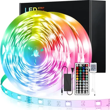 1/2/3/4 Rolls Of LED Strip Lights Ultra Long (1 Roll Of 32.8ft) 18 LEDs/m Color Changing LED Strip Lights With 44-Key Remote 12 Volt RGB SMD 5050 Tape Lights For Bedroom Room Decor In
1/2/3/4 Rolls Of LED Strip Lights Ultra Long (1 Roll Of 32.8ft) 18 LEDs/m Color Changing LED Strip Lights With 44-Key Remote 12 Volt RGB SMD 5050 Tape Lights For Bedroom Room Decor In