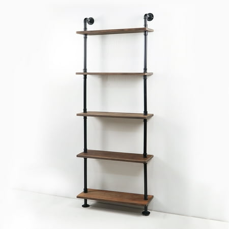 ATT Industrial Pipe Shelf Wall Shelf Rustic Wood with Black Iron Pipe 5 Tier
ATT Industrial Pipe Shelf Wall Shelf Rustic Wood with Black Iron Pipe 5 Tier