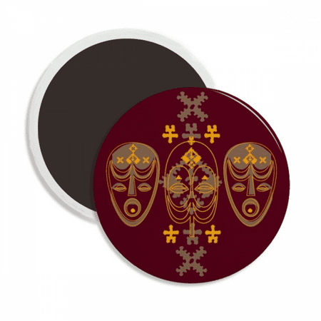 Middle Ages Red Head Pattern Round Ceracs Fridge Magnet Keepsake Decoration