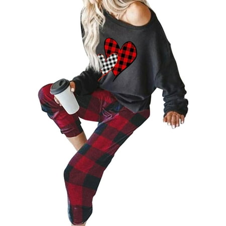 SHEWIN Womens Pajamas Sets Long Sleeve Loungewear Suits Crew Neck Plaid Love Printed Pajamas Set Nightwear Sleepwear US Size S-XXL
SHEWIN Womens Pajamas Sets Long Sleeve Loungewear Suits Crew Neck Plaid Love Printed Pajamas Set Nightwear Sleepwear US Size S-XXL