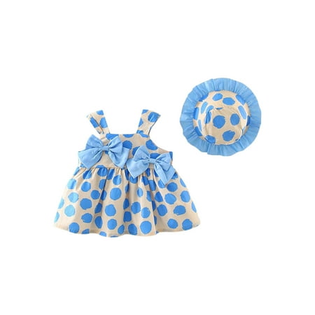 Arvbitana Baby Girls Dress Set Sleeveless Dot Print Bow Dress + Sun Hat Summer Casual Beach Party Wear 2Pcs 9-24M
Arvbitana Baby Girls Dress Set Sleeveless Dot Print Bow Dress + Sun Hat Summer Casual Beach Party Wear 2Pcs 9-24M